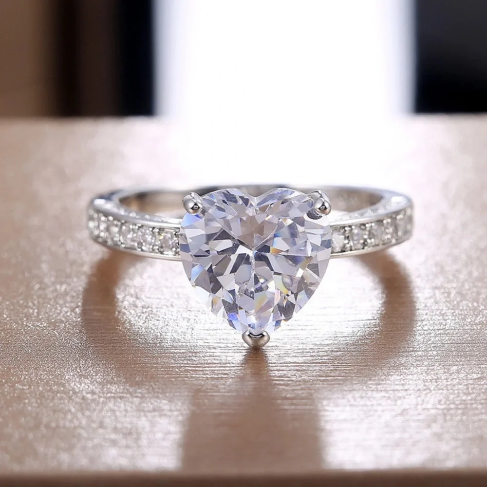 925 STERLING SILVER HEART RING - Picture 3 of 4